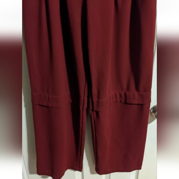 TWIN NYC Dressy Burgundy Sporty Pants M Knit Trousers Toggles Spring - Picture 4 of 6